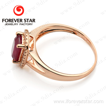 Natural Ruby Ladies ring 18K Gold Finger Ring